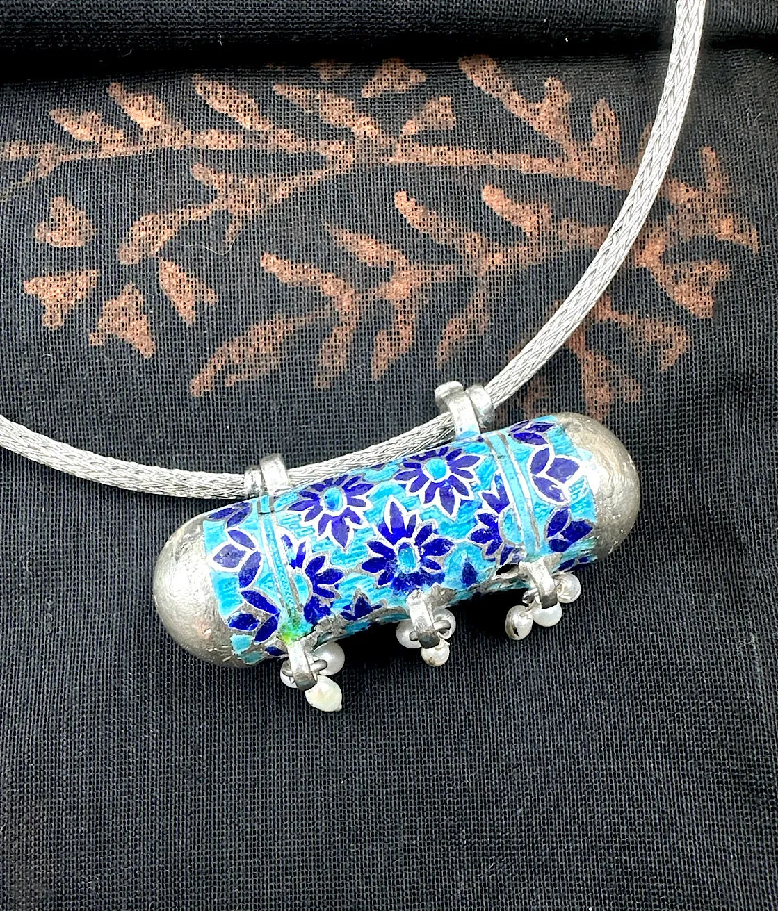 The Meenakari Silver Necklace