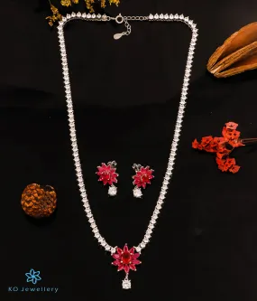 The Scarlet Flower Silver Necklace Set