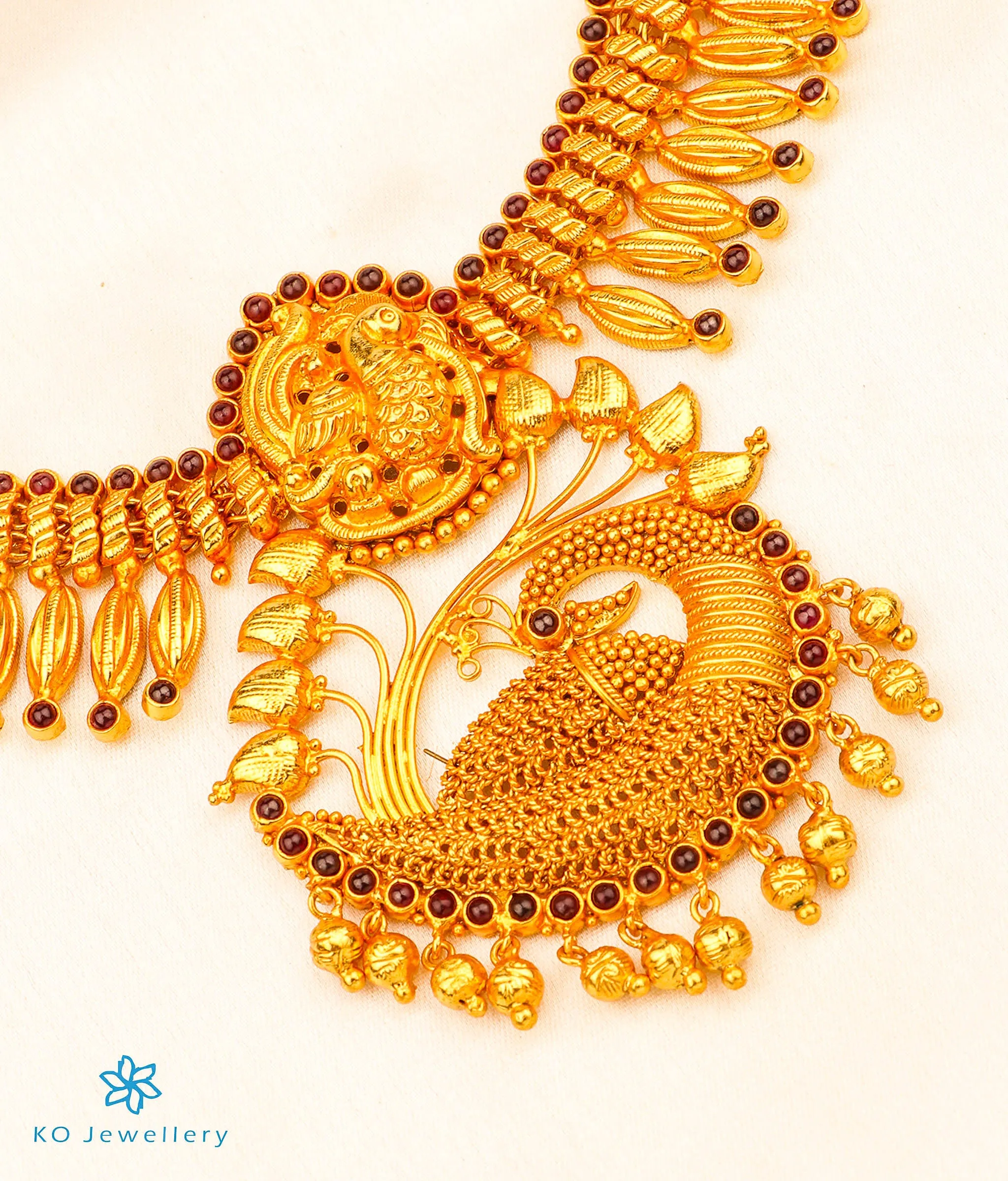 The Vipula Silver Peacock Necklace