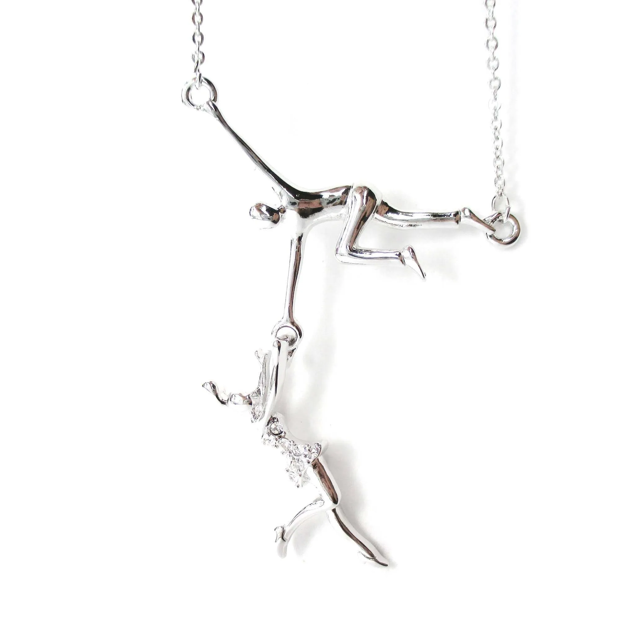 Trapeze Acrobat Pendant Gymnast Gymnastic Circus Themed Necklace in Silver | DOTOLY