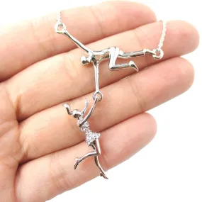 Trapeze Acrobat Pendant Gymnast Gymnastic Circus Themed Necklace in Silver | DOTOLY