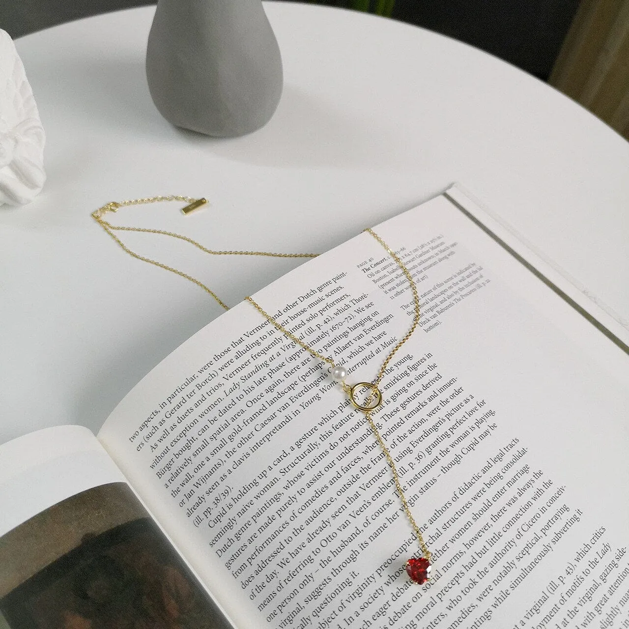 Trend Choker Charms Ruby Necklace - 925 Sterling Silver