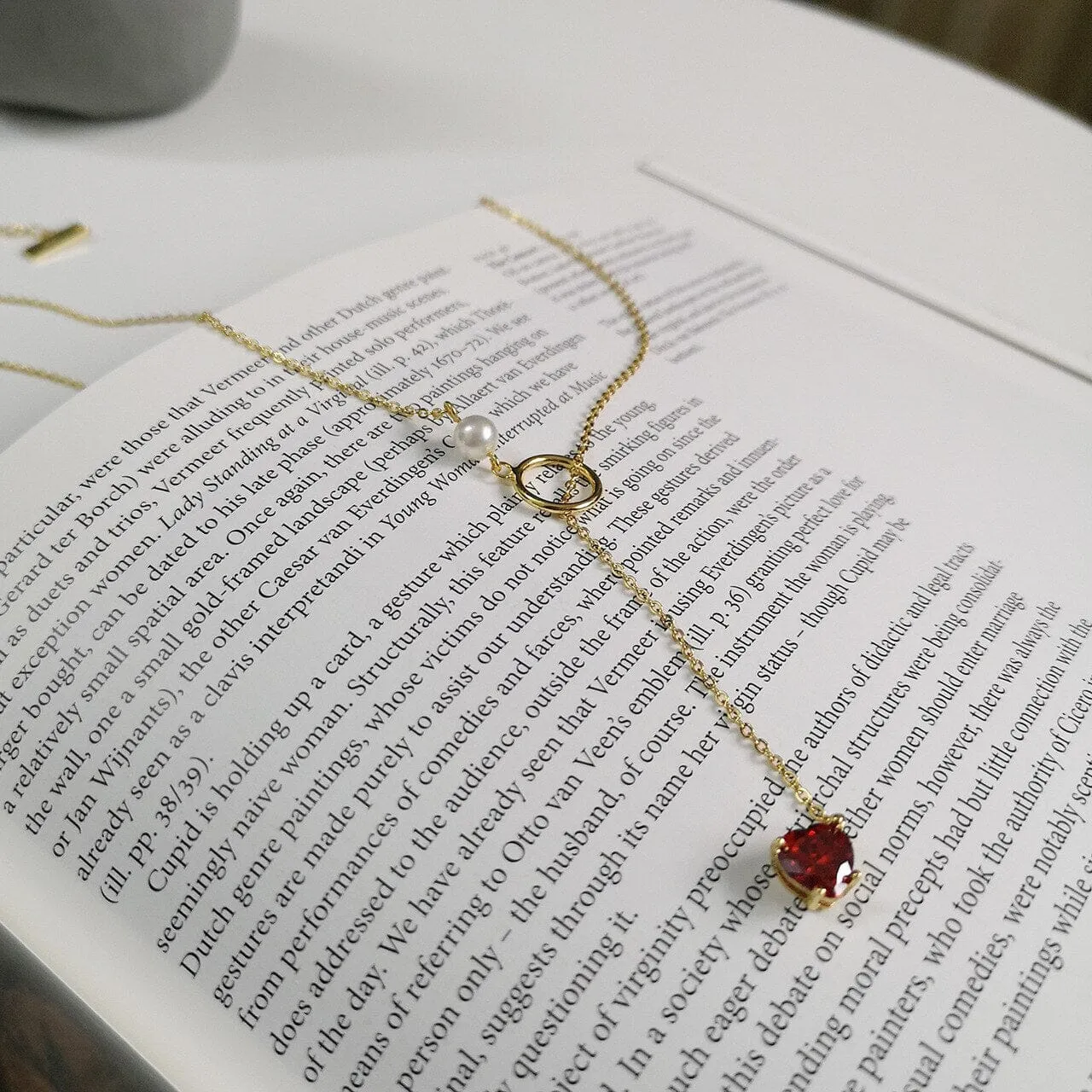 Trend Choker Charms Ruby Necklace - 925 Sterling Silver