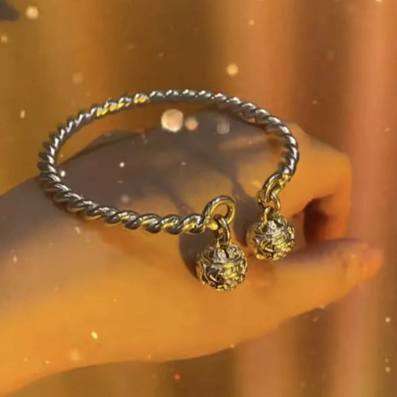 Two Bells Design Lover Couple Bangle - 925 Sterling Silver