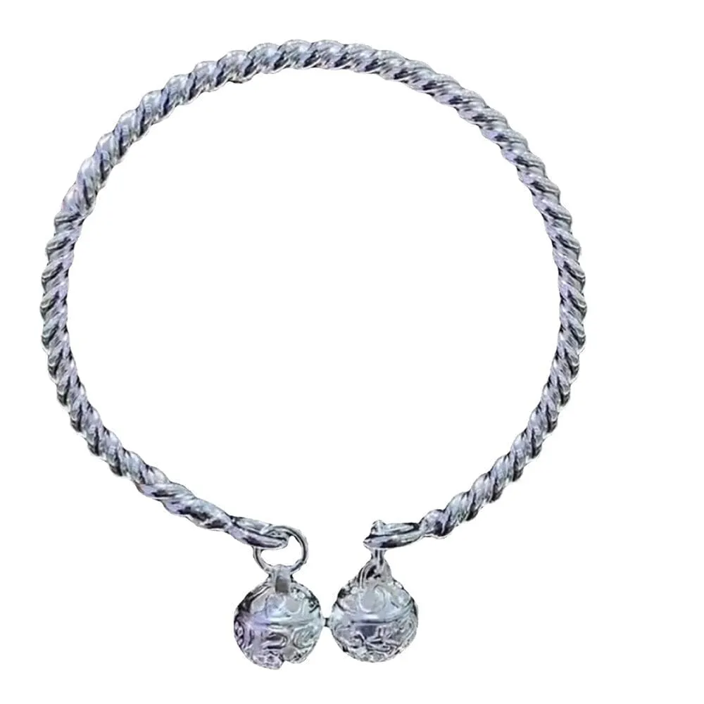 Two Bells Design Lover Couple Bangle - 925 Sterling Silver