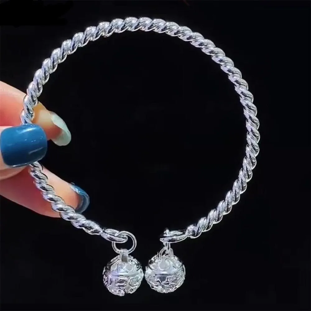 Two Bells Design Lover Couple Bangle - 925 Sterling Silver