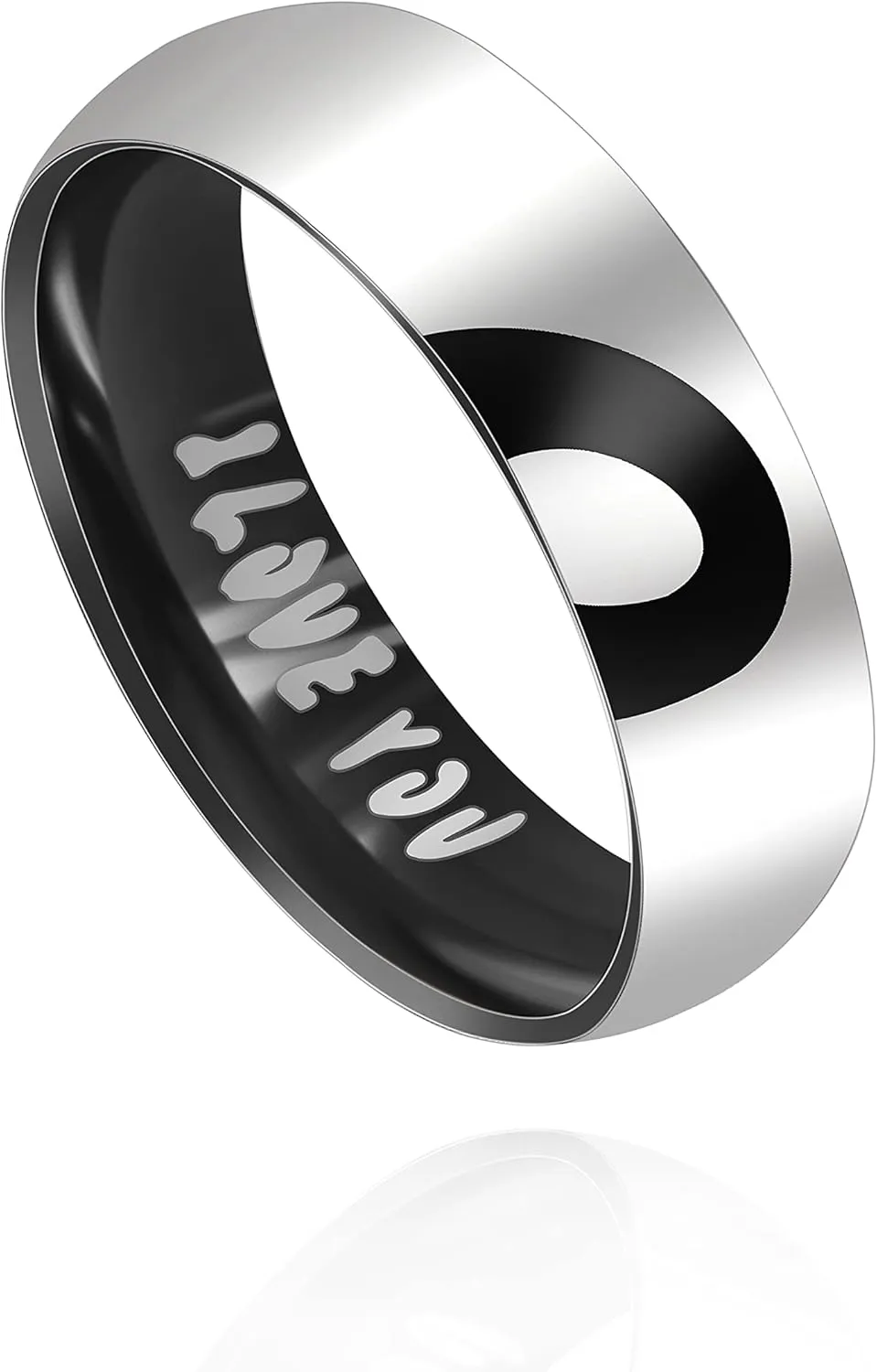Uloveido I Love You Matching Love Heart Promise Rings for Men Women His Her Wedding Engagement Stainless Steel Rings for friend Boyfriend Y1319
