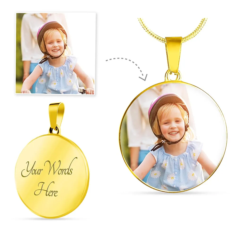 Upload Your Own Photo Personalized Circle Necklace
