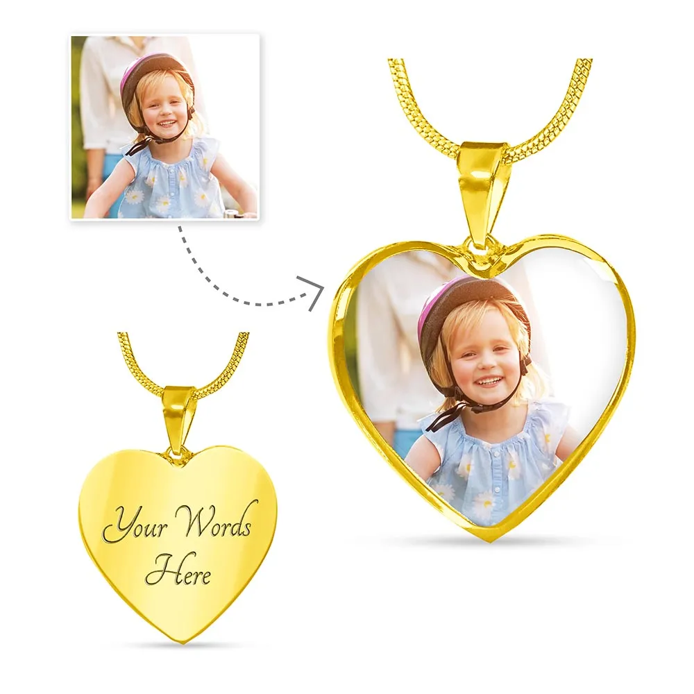 Upload Your Own Photo Personalized Heart Necklace