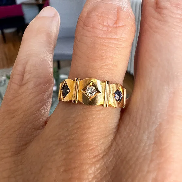 Victorian Diamond & Sapphire Ring