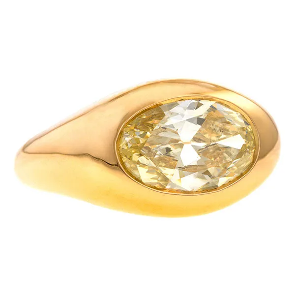 Vintage Oval Diamond Signet Ring