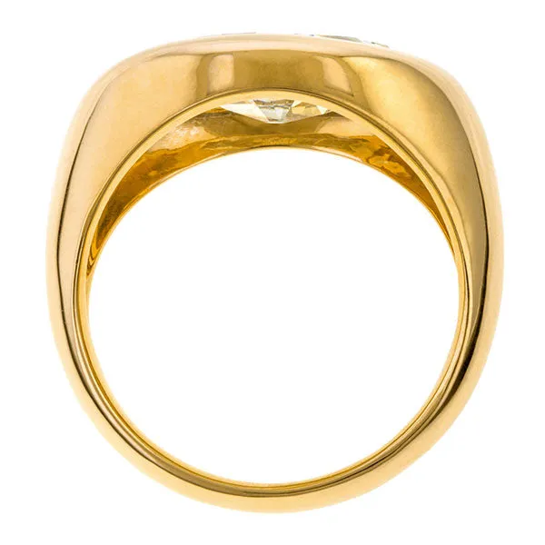 Vintage Oval Diamond Signet Ring