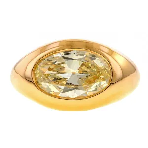Vintage Oval Diamond Signet Ring