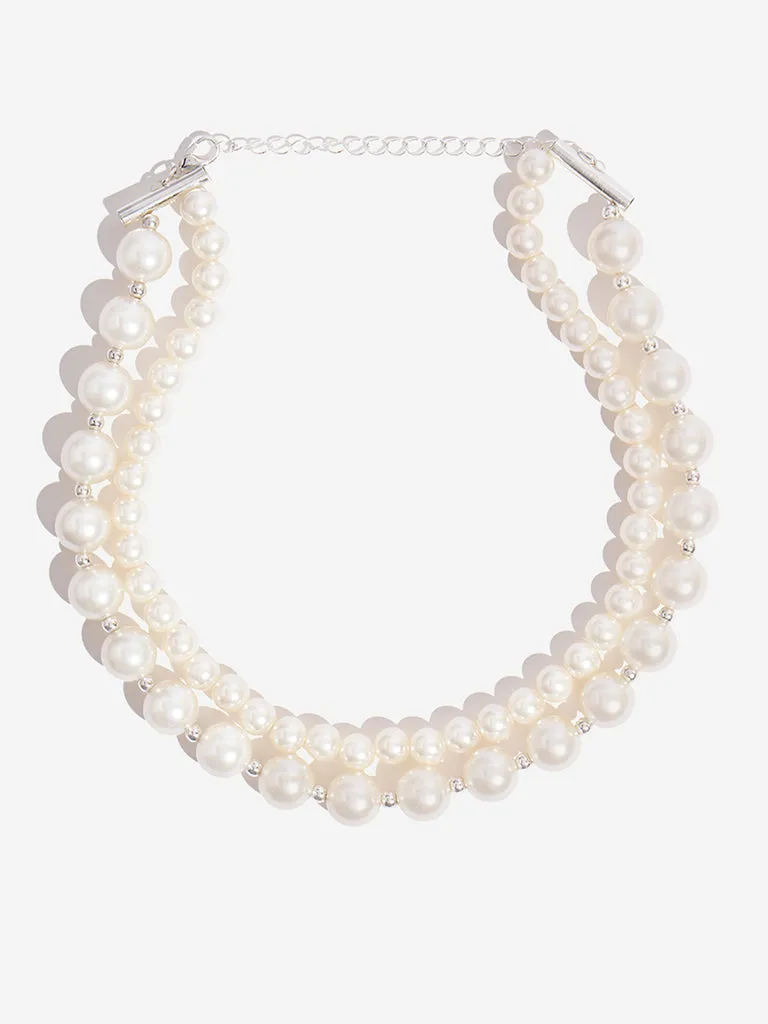 Westside Accessories White Pearl Choker Necklace