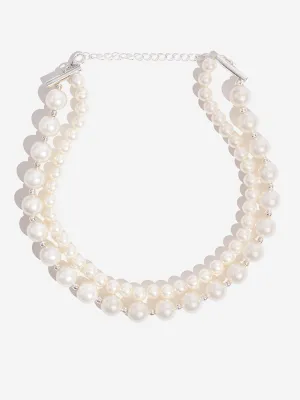Westside Accessories White Pearl Choker Necklace