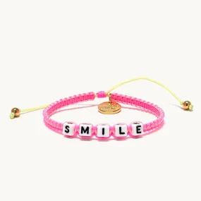 White Smile Little Words Project Trackable Bracelet S/M