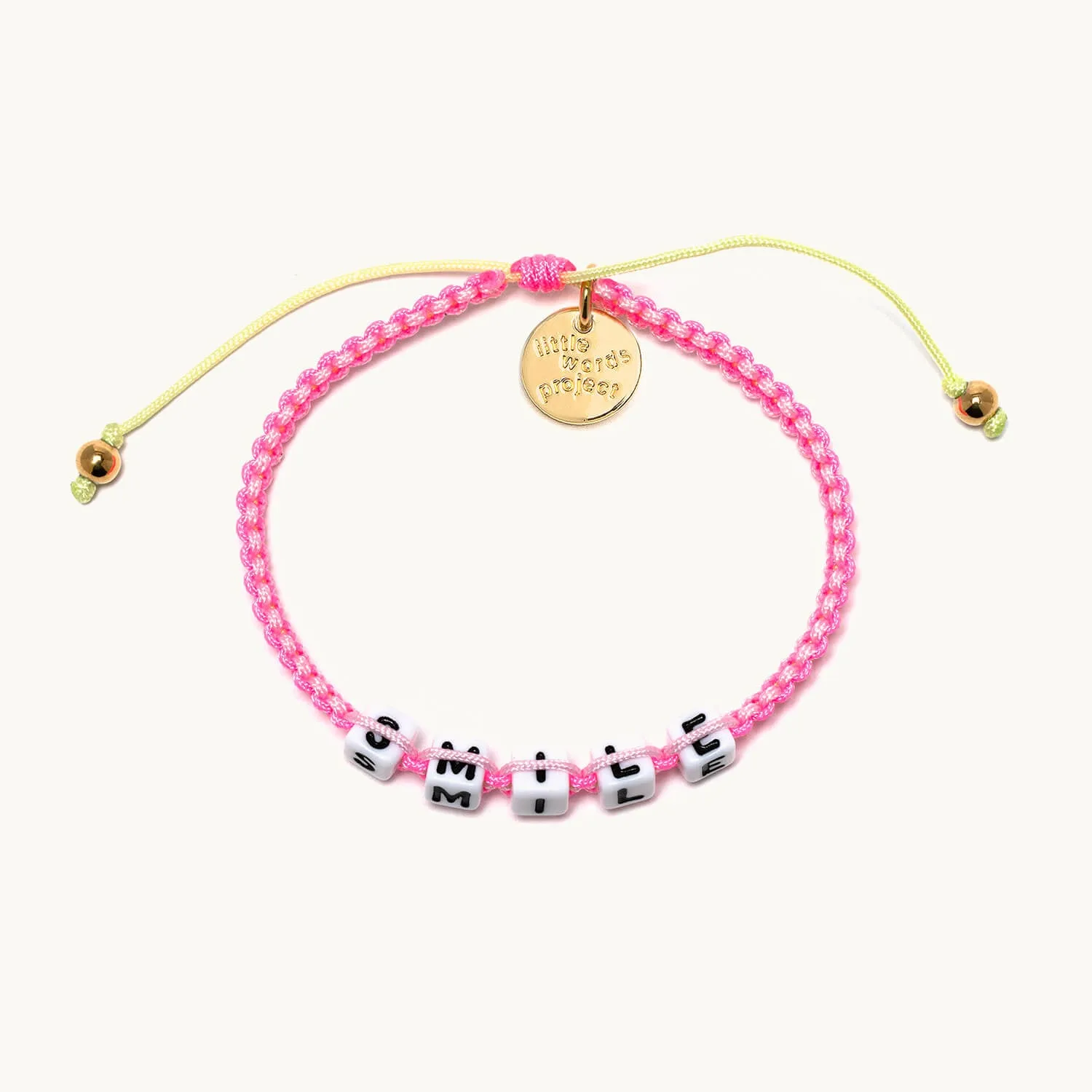 White Smile Little Words Project Trackable Bracelet S/M