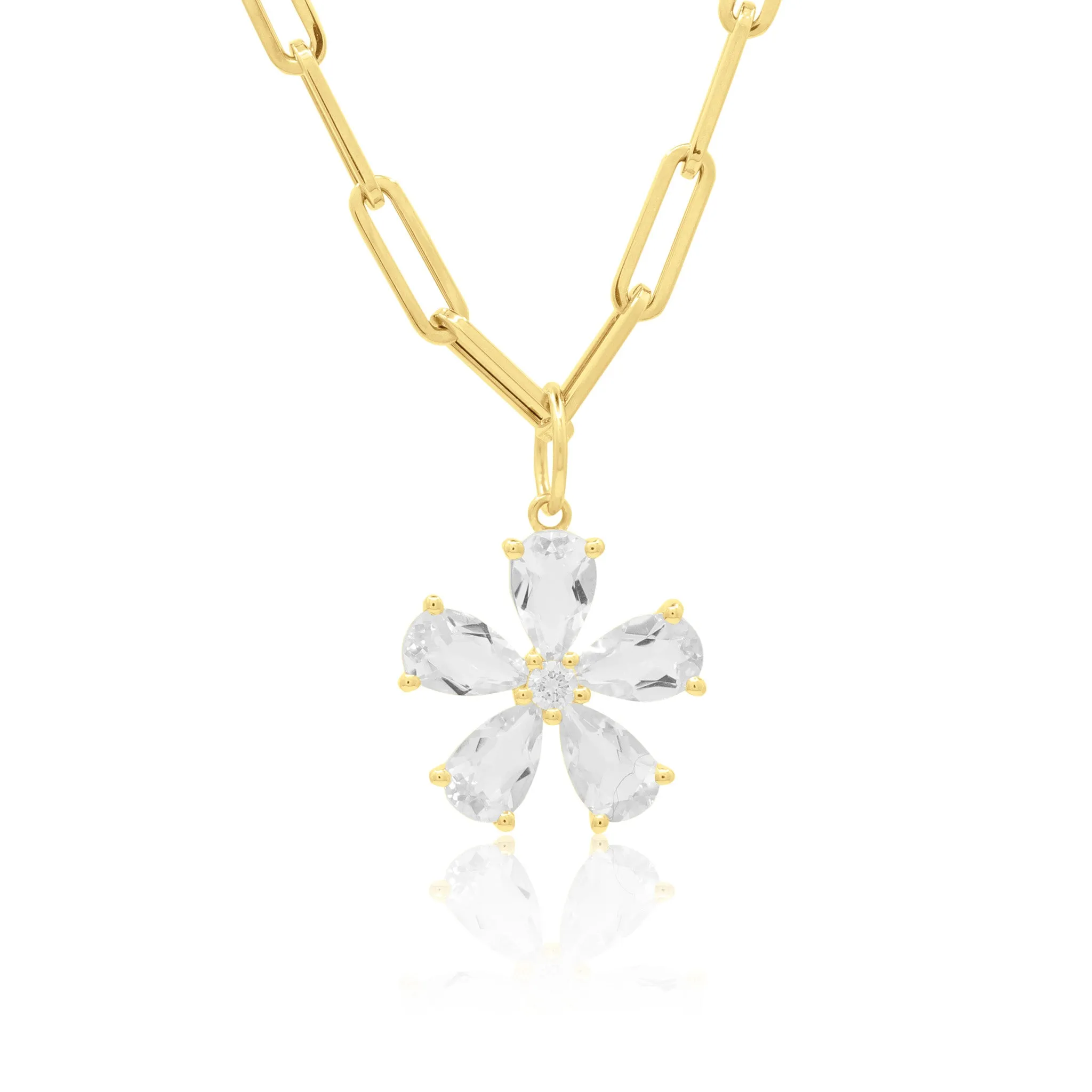 White Topaz Fiore Pendant