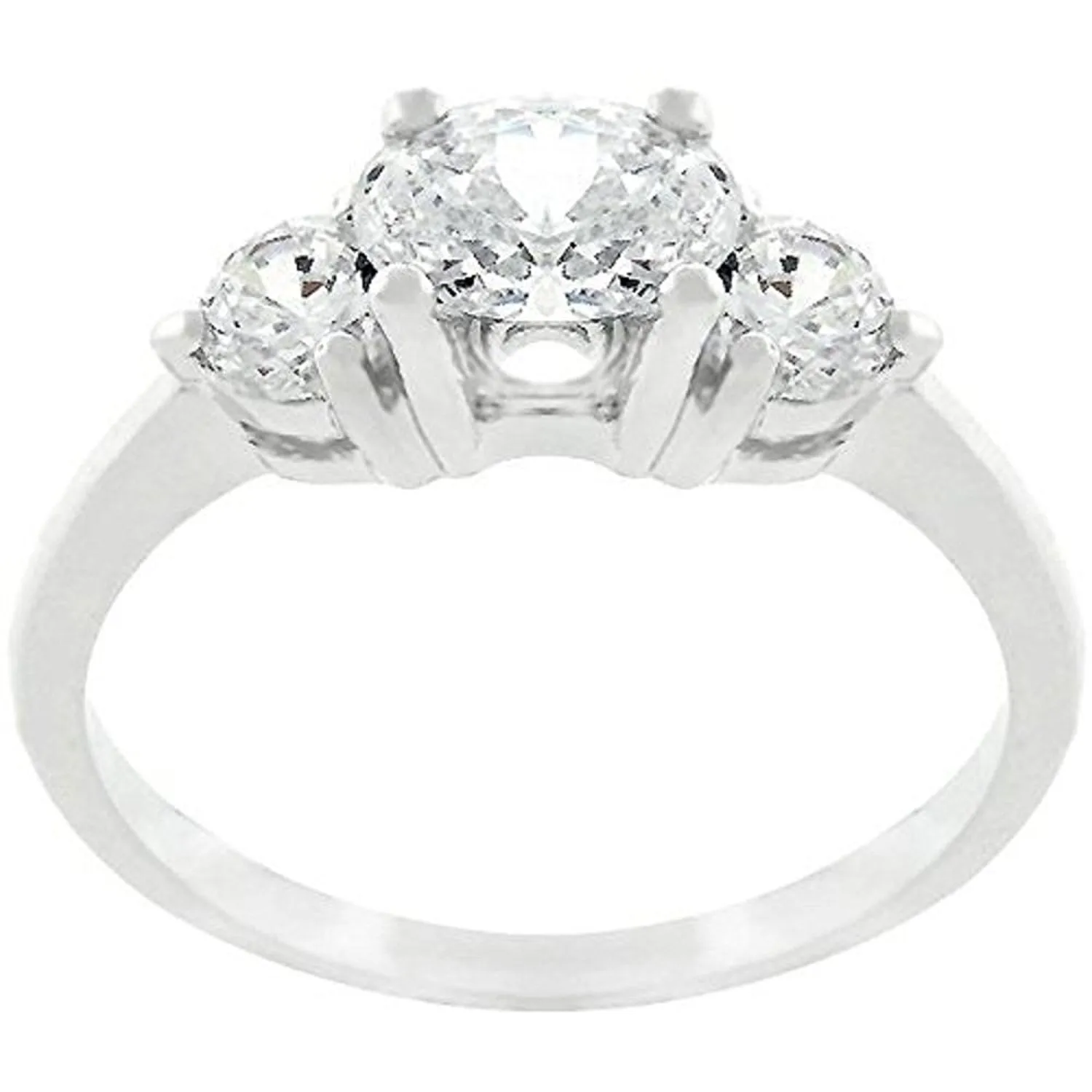 WildKlass Oval Serenade Triplet Ring in Silvertone Finish