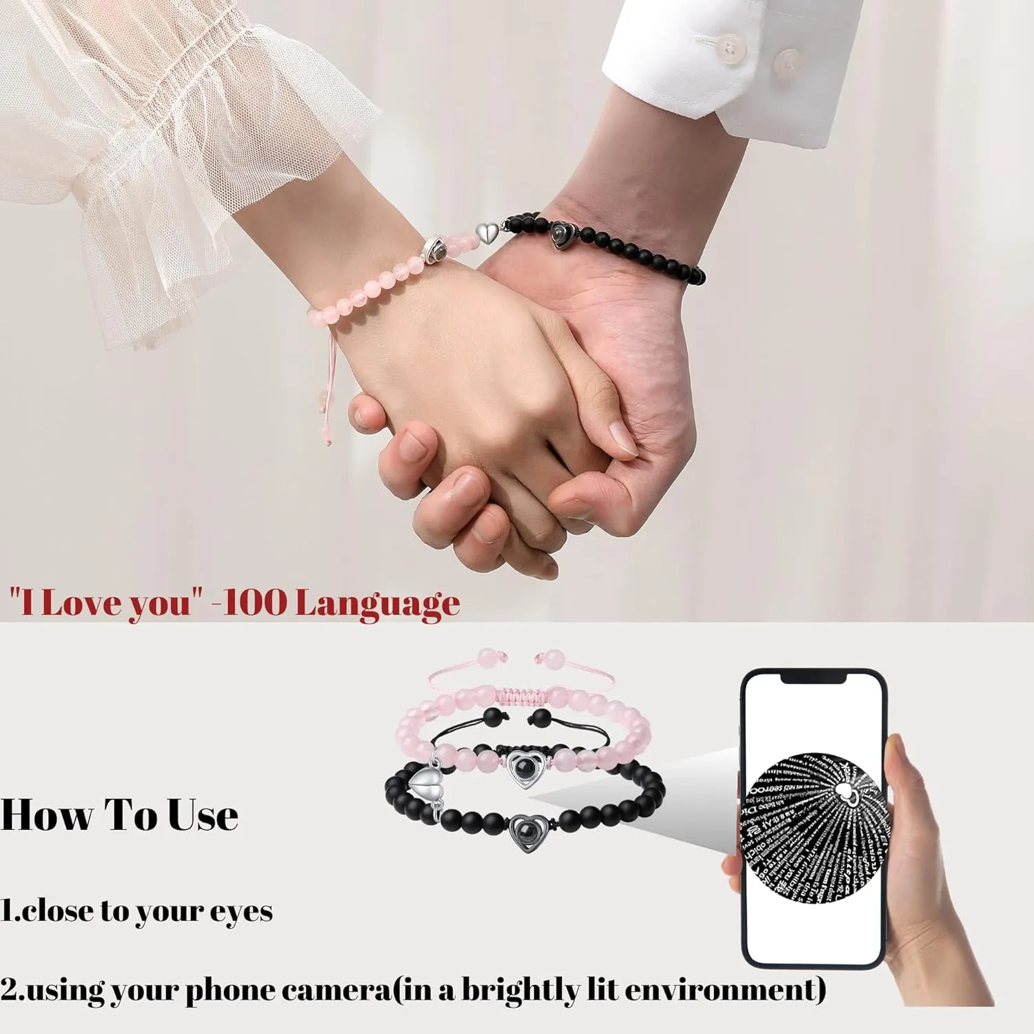 XIANNVXI Couples Bracelets His And Her Matching Bracelets For Couples 100 Languages I Love You Gifts Bracelets Jewelry