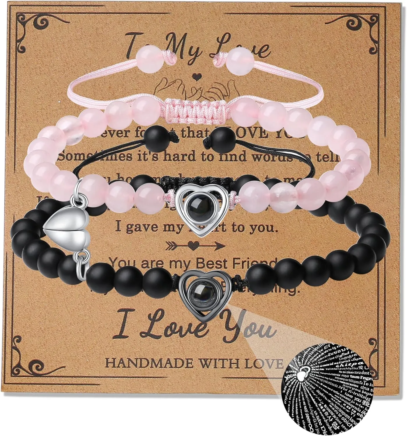 XIANNVXI Couples Bracelets His And Her Matching Bracelets For Couples 100 Languages I Love You Gifts Bracelets Jewelry