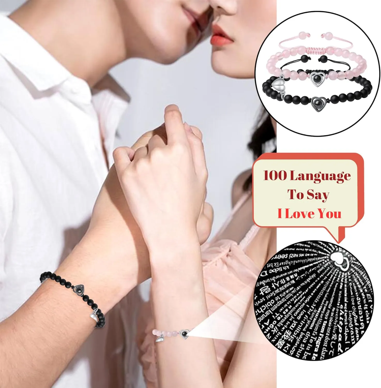 XIANNVXI Couples Bracelets His And Her Matching Bracelets For Couples 100 Languages I Love You Gifts Bracelets Jewelry