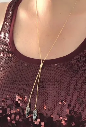 Y Shape Necklace, Lariat Long Necklace Gold, Bolo Necklace, Toggle Slide Chain Choker, Adjustable Fashion Necklace, Long Chain Necklace