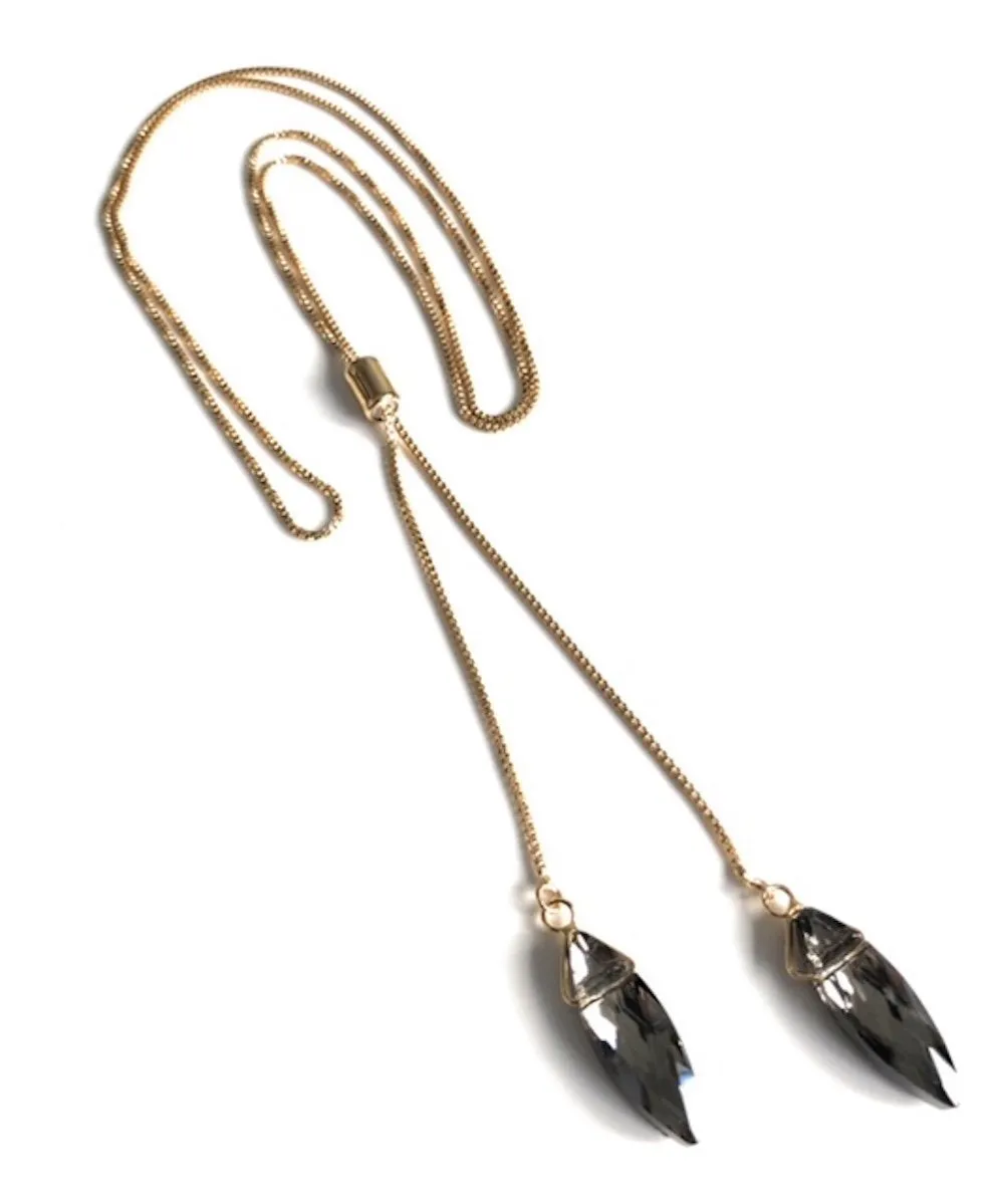 Y Shape Necklace, Lariat Long Necklace Gold, Bolo Necklace, Toggle Slide Chain Choker, Adjustable Fashion Necklace, Long Chain Necklace