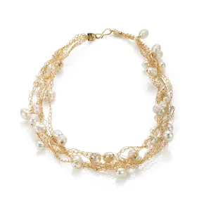 Yellow Gold Cloud with Freshwater Pearls
